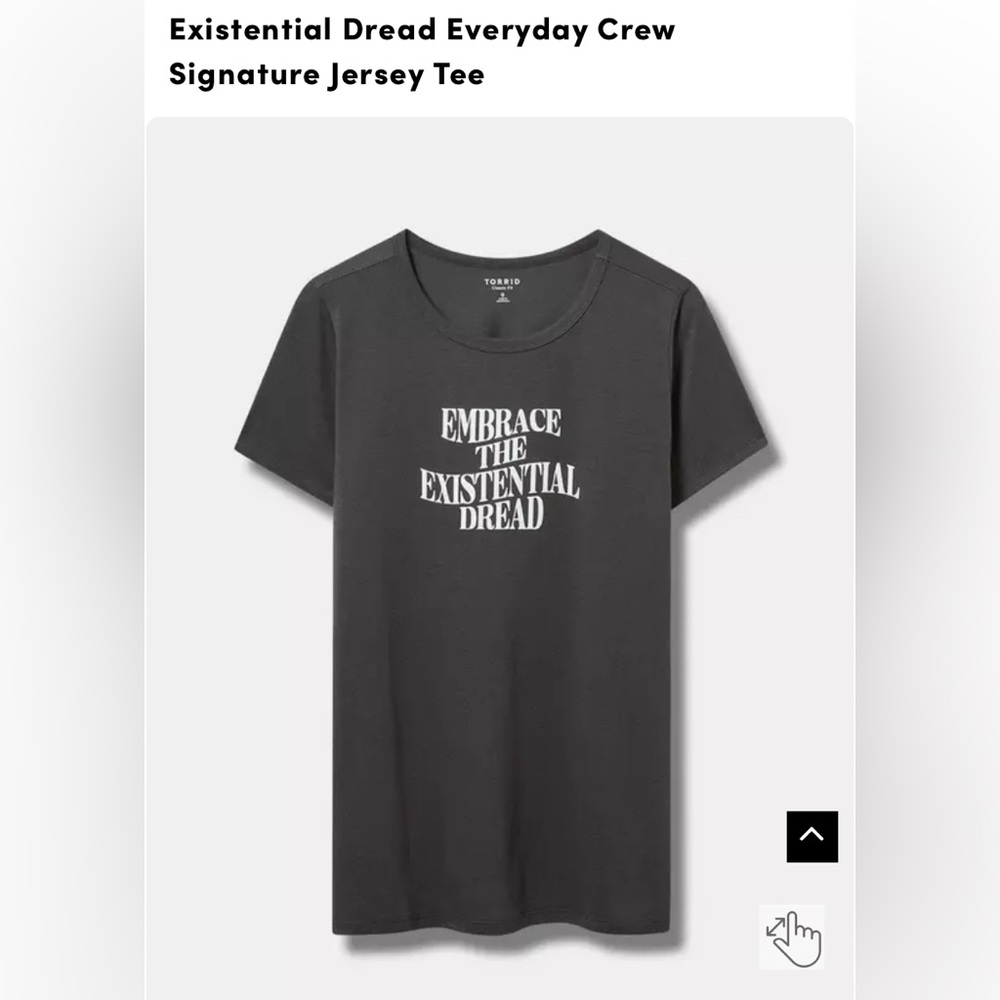 Torrid EUC Existential Dread Everyday Crew Signature Jersey Tee size 6X